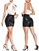 KIWI RATA Black Leather Shorts for Women High Waisted Shiny Pleather Rave Bottoms