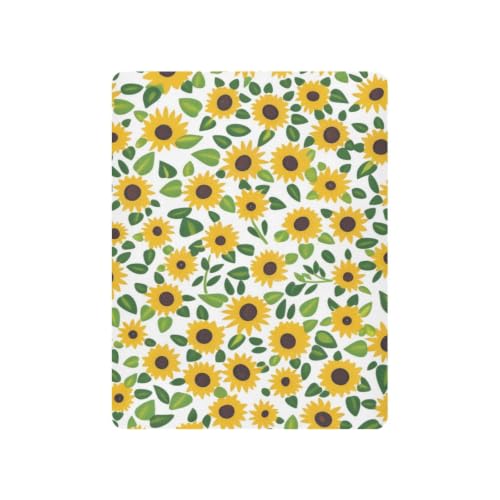 Image of Crib Sheet Breathable Soft Crib Mattress Sheet for Baby Toddler Boys Girls Fitted Pack n Play Crib Sheet Fit Standard Crib Mattress 39 x 27 Inch Yellow Sunflower Mini