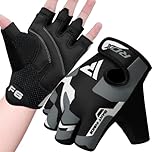 RDX Weight Lifting Gloves Gym Fitness Workout, Anti Slip Padded Palm Protection Elasticated Strength Training Equipment, Men Women Adult & Kids Half Finger Exercise Calisthenics Cycling Climbing Grips