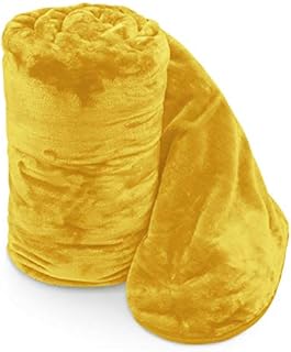 Ashley Mills Soft Faux Velvet Fur Mink Super Soft Throw Over Sofa Bed Blanket Large Double King (Ochre/Yellow, 150 x 200 cm)