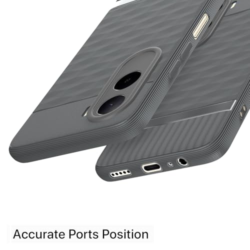 Image of Outlouders Back Cover for Mi Redmi A7 Pro /Poco C85x 5G | Full Camera Protection | TPU Soft Flexible Shockproof Bumper Case (Grey)