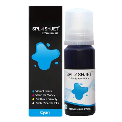 Image of Splashjet 001 Compatible Refill Ink for Epson L4150, L4160, L6160, L6170, L6190, L655 Printer Ink Bottle, 001 Ink Code (70gm x 1 Cyan) Ink Bottle - 501767