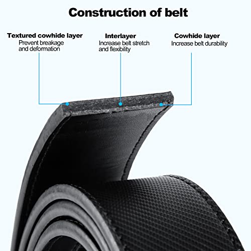 Drowsmen Belt men,leather ratchet belt 1 3/8" with Click Sliding Automatic Buckle, Adjustable belt Trim to Fit4