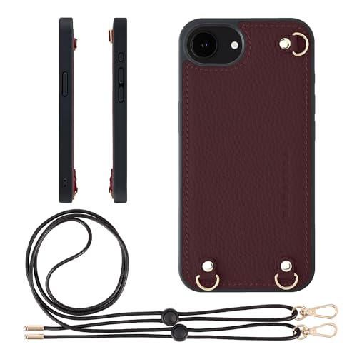 HANATORA for iPhone 17e 16e �P�[�X MagSafe �Ή� �{�v �ϏՌ� �o���p�[�^ �X�}�z�P�[�X �X�}�z �V�����_�[�X�g���b�v �t�� �V�������N���U�[ �M�t�g �}�O�Z�[�t�Ή� ���C�� D3GZ-16e-Wine