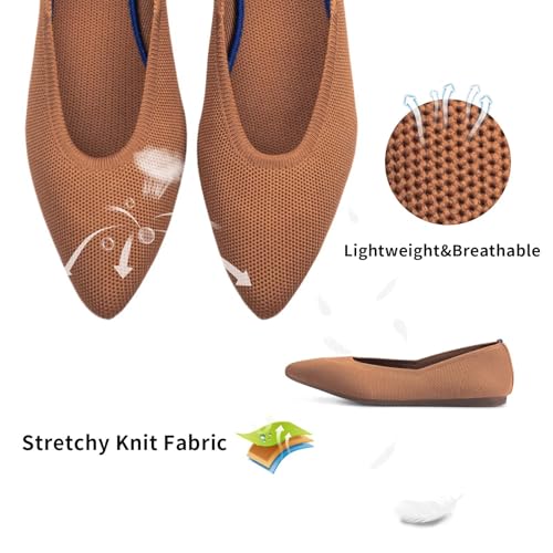 Image of Frank Mully Womens Pointed Toe Flats Knit Dress Shoes Comfort Women Shoes Softable