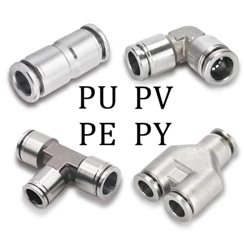 Raccord rapide 8 mm pour tube pneumatique PU et PE, connecteur inox 10 pièces