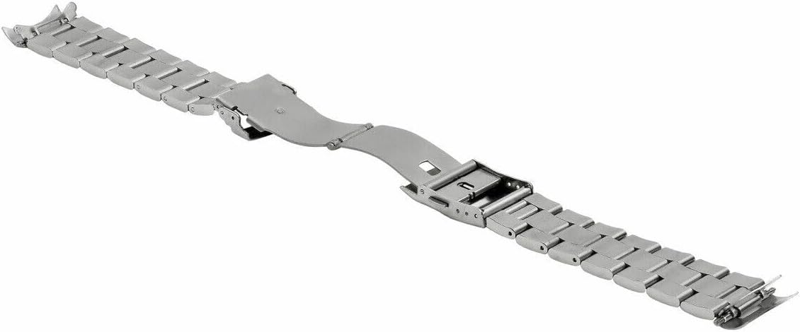 Image of the Ewatchparts Oyster watch band with its push-button deployment clasp open.