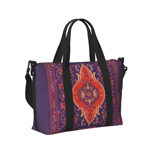 Retro style print Travel Duffel Bag, Sports Tote Gym Bag, Swim Pool Bag Large Shoulder Tote Bag for Beach Weekender3