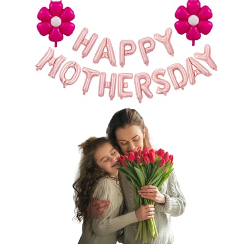 HAPPY MOTHER'S DAY Balloon Set Decoration for Mother's Day Party (Hot Pink Daisy) by Giga Gud - Used condition - Image 4