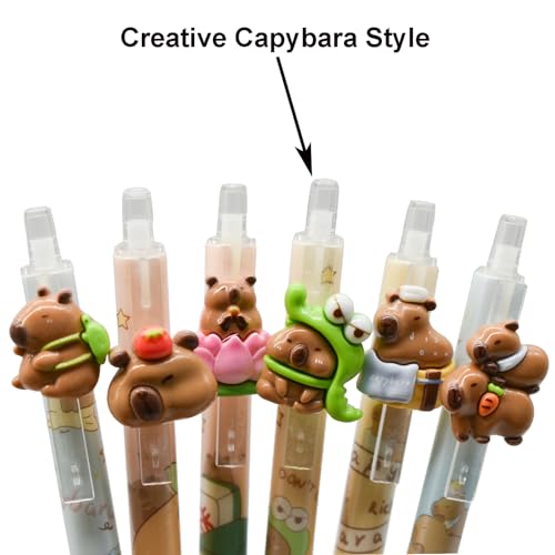 6 bolígrafos de gel Maydahui Capybara tinta negra miniatura 3