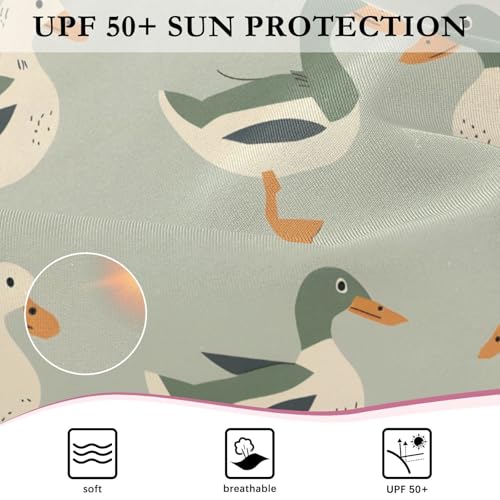 Girls One Piece Swimsuits Long Sleeve Swimsuit Zipper Bathing Suits Duck Farm Grey 5