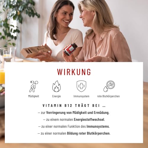 Vitamin B12 Vegan - 500 µg pro Tag - 270 Tabletten für 9 Monate - Beide aktive B12 Formen Adenosyl- & Methylcobalamin - Zellkraft B12 Komplex hochdosiert und laborgeprüft