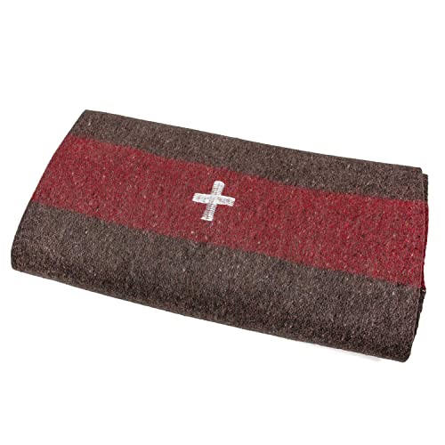 Swiss Link Military Surplus 60 x 84 Inch Insulated Breathable Swiss Army Reproduction 80 Percent Classic Wool Blanket
