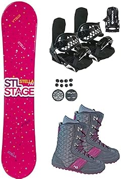 Symbolic 140 Stella Stage Pink Snowboard Bindings & Northwave Vintage Z65 Boots 7 7.5 Package