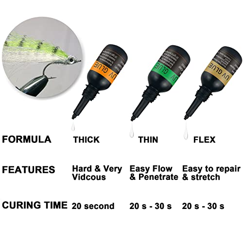 Riverruns Uv Clear Glue Three Glue Formula Thick,Thin And Super Flew +12 Led Power Light Fly Tying For Building Flies Flies Heads Bodies And Wings Tack Free Special Introductory Sale! #TOP5