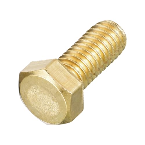 Image of METALLIXITY Hex Head Screw Bolt (3 /8-16x7 /8) 1Pcs, Brass Fully Threaded Solid Brass Hex Bolts Machine Screws - for Machinery Repair