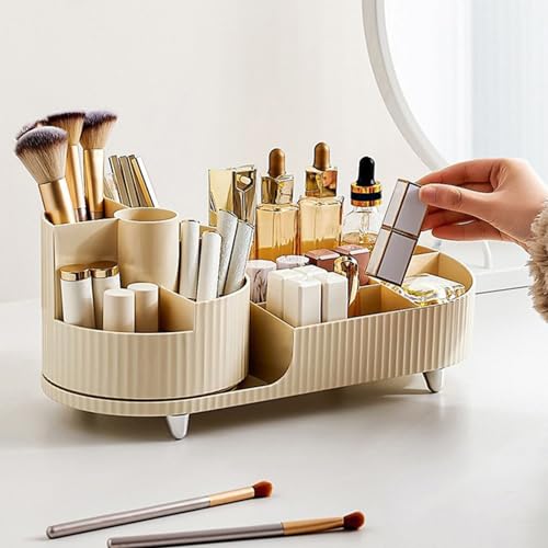 YOZUMD Organizador de maquiagem, suporte pincel maquiagem giratório 360°, bancada organizadores arma