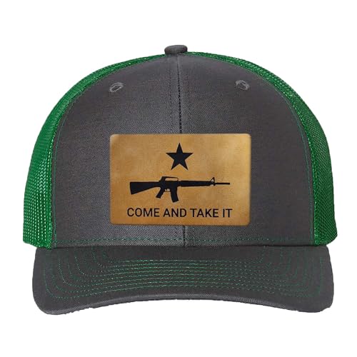 Richardson 112 Trucker Hat W/Come and Take It, Rifle & Star Laser Engraved Patch. Select Your Hat Color and Your Patch Color Multi