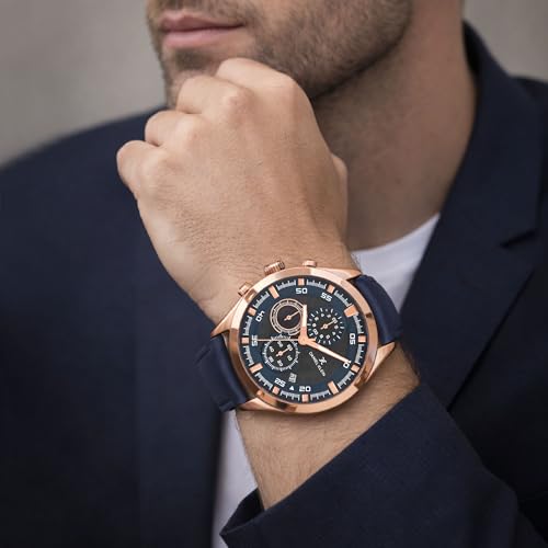 Image of Denial Klein Attractive Dial Leather Strap Watch for Men