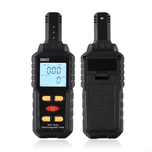 Autilyshop Dosimètre numérique de rayonnement pour compteur Geiger EMF Mesure de champ électromagnétique 5 Hz-3500 MHz Écran LCD 3 chiffres 152 x 52 x 265 mm 125 g