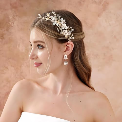 Peine Nupcial Floral Plateado Hecho a Mano miniatura 6