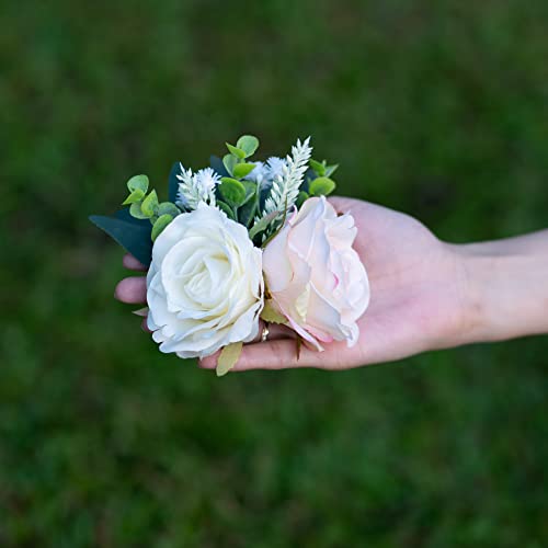 Joy Ceremony Wedding Cake Decorations, Artificial Birthday Cake Flower Arrangement, Rose Flower Wedding Cake Toppers (Peach Cream) #TOP5