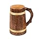 GoCraft Handgefertigter Holz-Bierkrug | Camping Reise Outdoor Becher für Männer | Tee Kaffee Tasse mit Griff | Craft Krug Trinkkrug