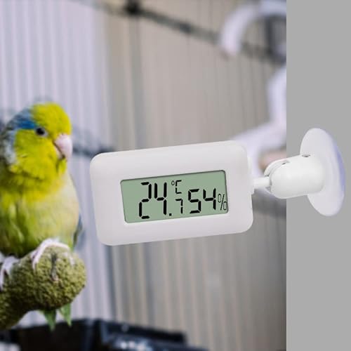 Hsthe Sea Reptilien Thermometer Hygrometer, Digital Aquarium, 360° Rotation Terrarium Luftfeuchtigkeit Messer mit Saugnapf für Schildkröte Schlange Eidechse Spinne Pflanzenbox