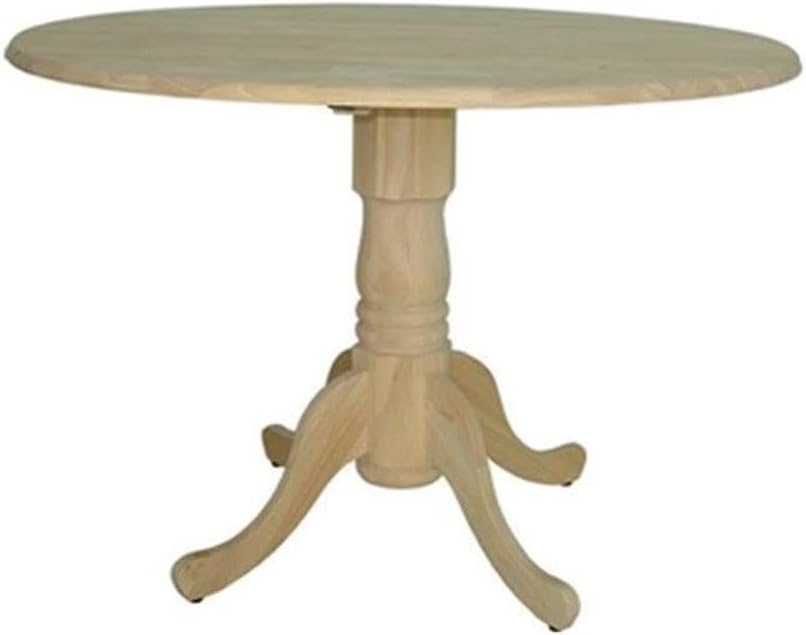 44.5" Round Extendable Wood Dining Table in Contemporary Style