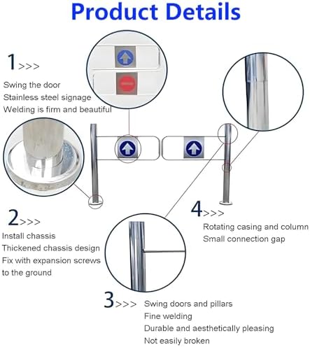 Spring-Loaded Safety Swing Gate - 1-Way Automatic Closing Door for Supermarket & Warehouse, Pedestrian Access, 75x100cm, Ideal for Library & Store Entrances