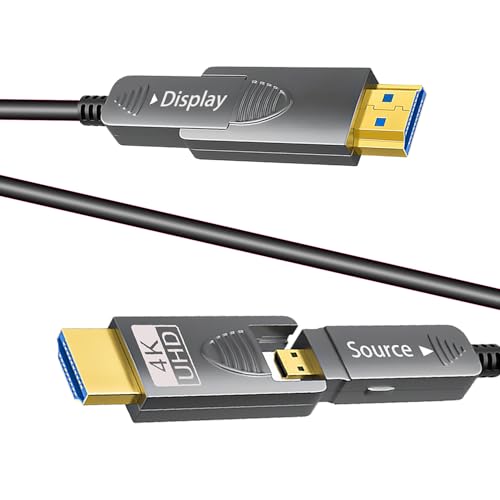 Cable HDMI fibra óptica 4K ultra velocidad 18 Gbps flexible largo