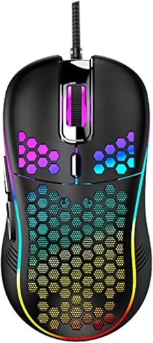 Azonee Wired Gaming Mouse with RGB On/Off Switch, 7200 DPI Adjustable, Ergonomic Lightweight Design, High Precision Sensor, USB Optical Mouse for PC/Mac, Gaming & Office Use (Black)