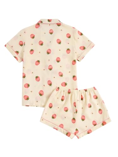 Image of Verdusa Pajamas For Women Set 2 Piece Summer Pajama Sets Cute Pjs Lounge Matching Button Shirt with Shorts