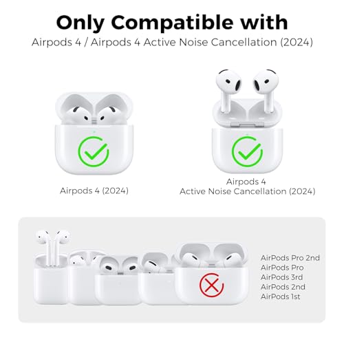 AhaStyle Clear Airpods 4 Case Cover with Cleaning Kit [Anti-Yellowing] Soft TPU Protective Covers Skin Designed for Apple AirPods 4th Generation 2024 Support USB-C Charging Case and Wireless Charging by AHASTYLE - Image 2