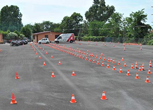 (20er Pack) Flexibarrier Kunststoff Verkehrskegel 30cm (Fluoreszierendes Orange/Weiß)