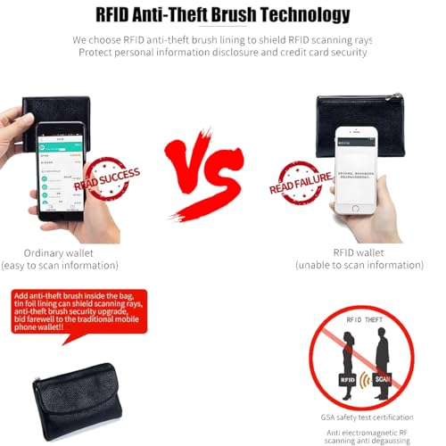 Alkyne Joyfullygo Wallet, Joyfullygo Unisex Pebble Leather Wallet, Small Coin Purse With Zipper, Small Womens Wallet Card Holder with Credit Card Holder, Coin Holder & Cash Slots (H)3