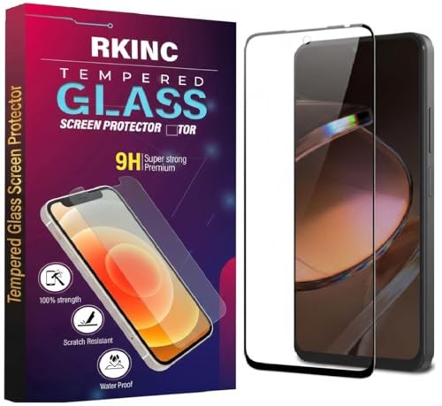 Image of RKINC Tempered Glass for Poco M6 Plus (6.88 Inch) Military Grade Gorilla Screen Guard Protector | With Installation Kit | Edge to Edge Coverage | Black
