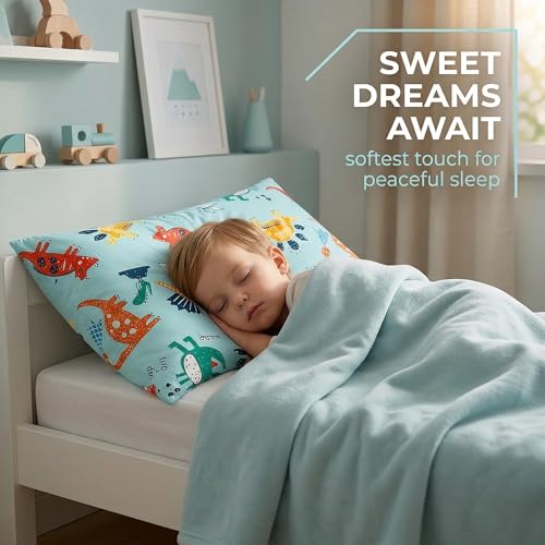 Kinder Kissenbezug 30 x 50 cm - 2er Pack Bio Baumwolle Kopfkissenbezug - Baby Kleinkind Kissen Kissenbezüge für Kinderwagen - babykissen bezug mit Umschlagverschluss