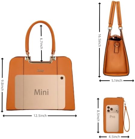 PU Leather Purses for Women Top Handle Satchel Shoulder Tote Crossbody Bag — view 3