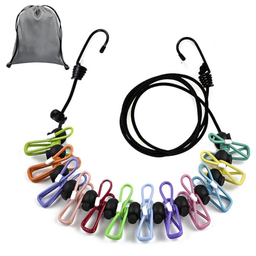 Tragbare Wäscheleine, Elastische Wäscheleinen Camping Wäscheleine mit...*