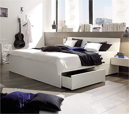 Preisvergleich Produktbild Hasena Spazio Stauraumbett mit Schubladen Buche weiß lackiert 200x200