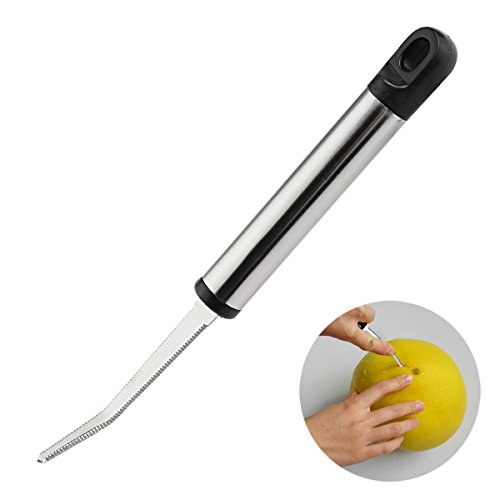 Goodfeer Grapefruit Fruit Knife, Serrated Stainless Grapefruit Knife Curved Serrated Utility With Long Handle Kitchen Peeler #TOP1