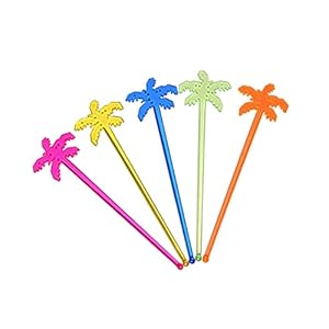 Hemoton 50 Pcs Ice Drink Stirrers Kleurrijke Coconut Tree Vormige Koffie Drank Mengen Roeren Stok Staaf Tropische Sap…
