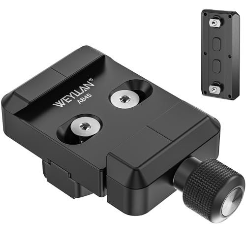 Arca Swiss Bipod Adapter for Harris/Atlas Bipod WEYLLAN AB45_MK80, Compatible Arca-Swiss Rails and Q.R Plates, Lightweight Clamp with Mlok Rail Stable Connection Bipod, Mount on Tripod Ball Head