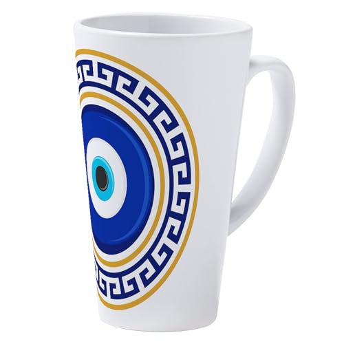 CafePress Greek Mati Evil Eye taza latte 17 oz miniatura 2