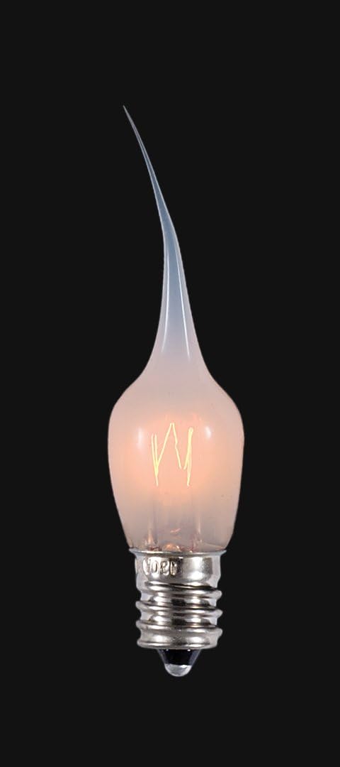 B&P Lamp® 3 Watt 130V Candelabra Base Flame Tip Silicone Bulb, 1 1/2" Height