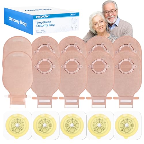 100 Count) 68 Colostomy Bags+32 Barriers Two-Piece System with Hook and Loop Closure Ostomy Supplies for Stoma Care Effective Odor Control Gentle on Skin 15mm-57mm Cut to Fit