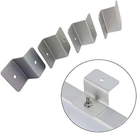 4Pcs Solar Panel Mount Mounting Z Bracket Set Kits Aluminums Solar Panel Z Brackets with Nuts and Bolts for RV Boat Car Truck Caravan Solar Cell Panel Roof Mount