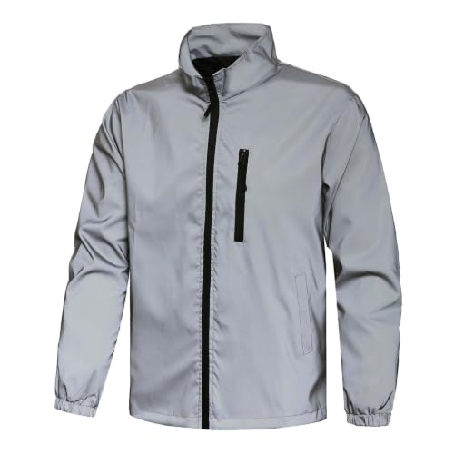 Veste homme réfléchissante et coupe-vent léger avec fermeture éclair