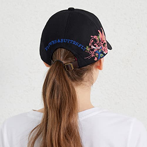 Women Baseball Caps, Adjustable Breathable Embroidered Sun Hat For Sport Golf Mesh Sunbonnet Outdoor Black #TOP4